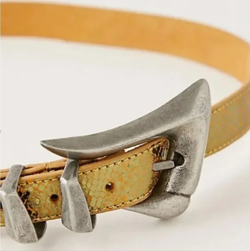 NWT Free People Snakeskin Leather Belt - Picture 2 of 7